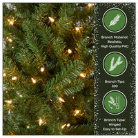 4.5 ft. Pre-Lit Kingswood Fir Pencil Slim Hinged Tree with Clear Lights, Plug-In - National Tree Company