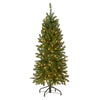 4.5 ft. Pre-Lit Kingswood Fir Pencil Slim Hinged Tree with Clear Lights, Plug-In - National Tree Company