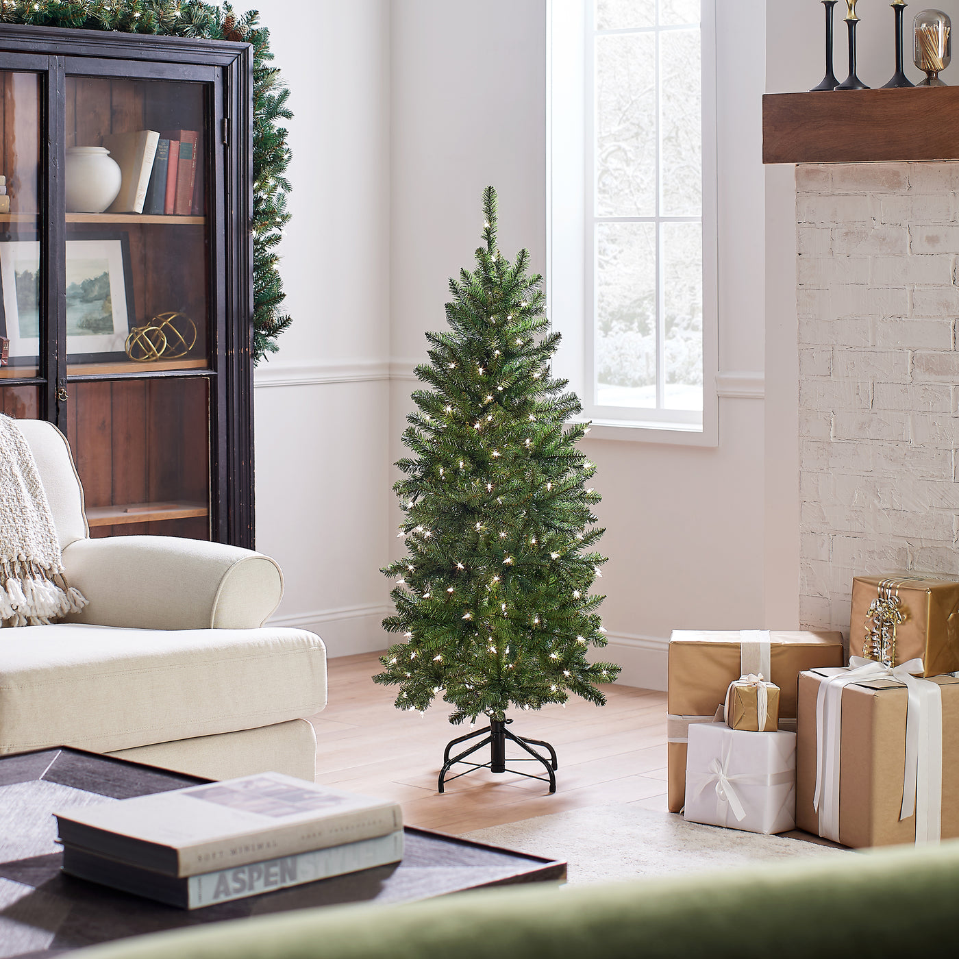 4.5 ft. Pre-Lit Kingswood Fir Pencil Tree with Clear Lights - National Tree Company