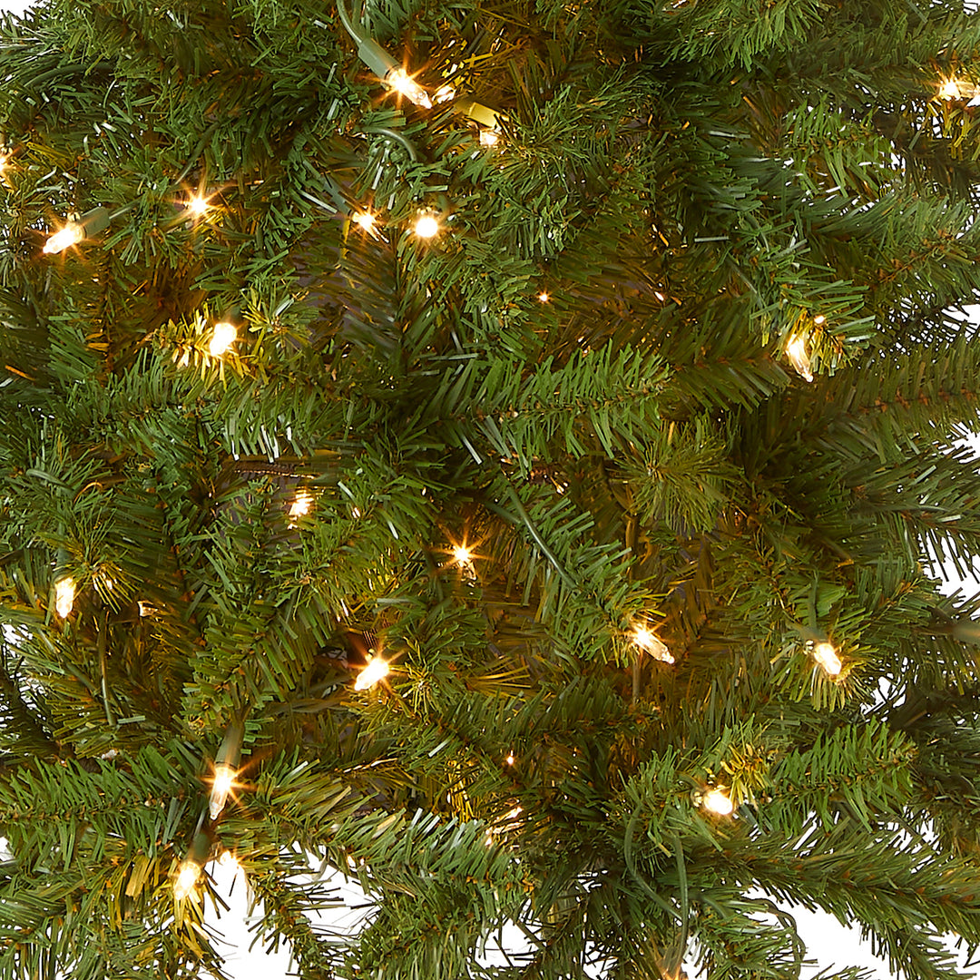 Artificial Pre-Lit Slim Christmas Tree, Green, Kingswood Fir