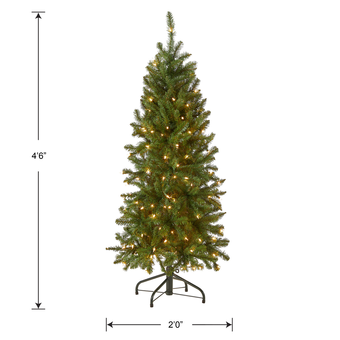 4.5 ft. Pre-Lit Kingswood Fir Pencil Tree with Clear Lights - National Tree Company