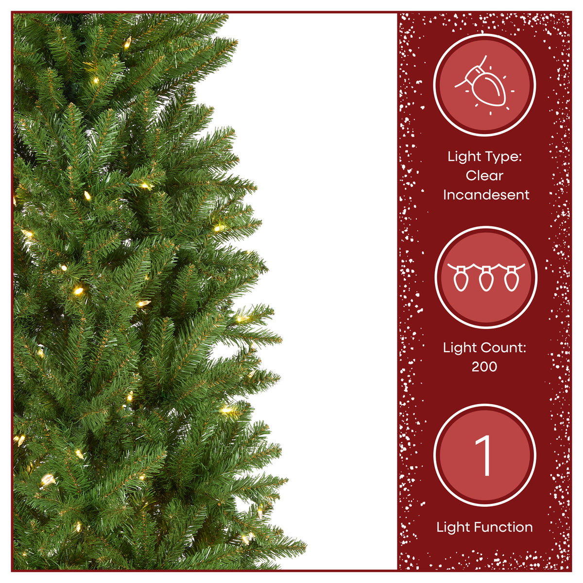 6 ft. Pre-Lit Kingswood Fir Pencil Slim Hinged Tree with Clear Lights, Plug-In - National Tree Company