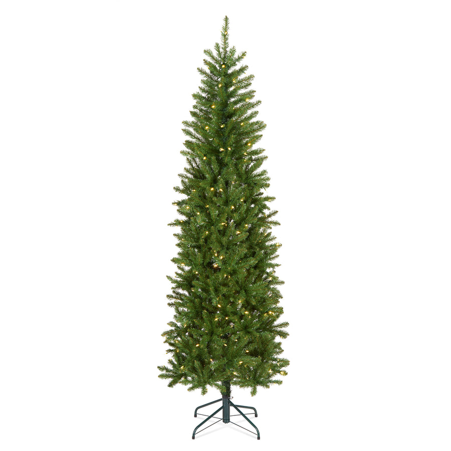 6 ft. Pre-Lit Kingswood Fir Pencil Slim Hinged Tree with Clear Lights, Plug-In - National Tree Company