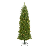 6.5 ft. Pre-Lit Kingswood Fir Pencil Tree with Clear Lights - National Tree Company