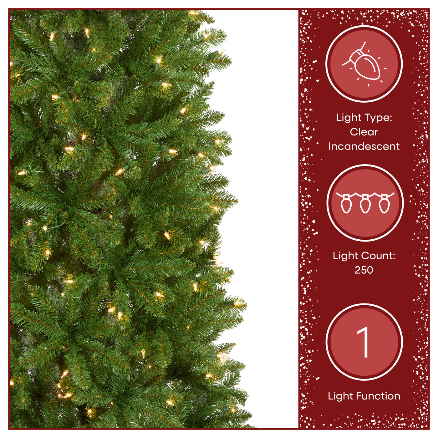 6.5 ft. Pre-Lit Kingswood Fir Pencil Tree with Clear Lights - National Tree Company