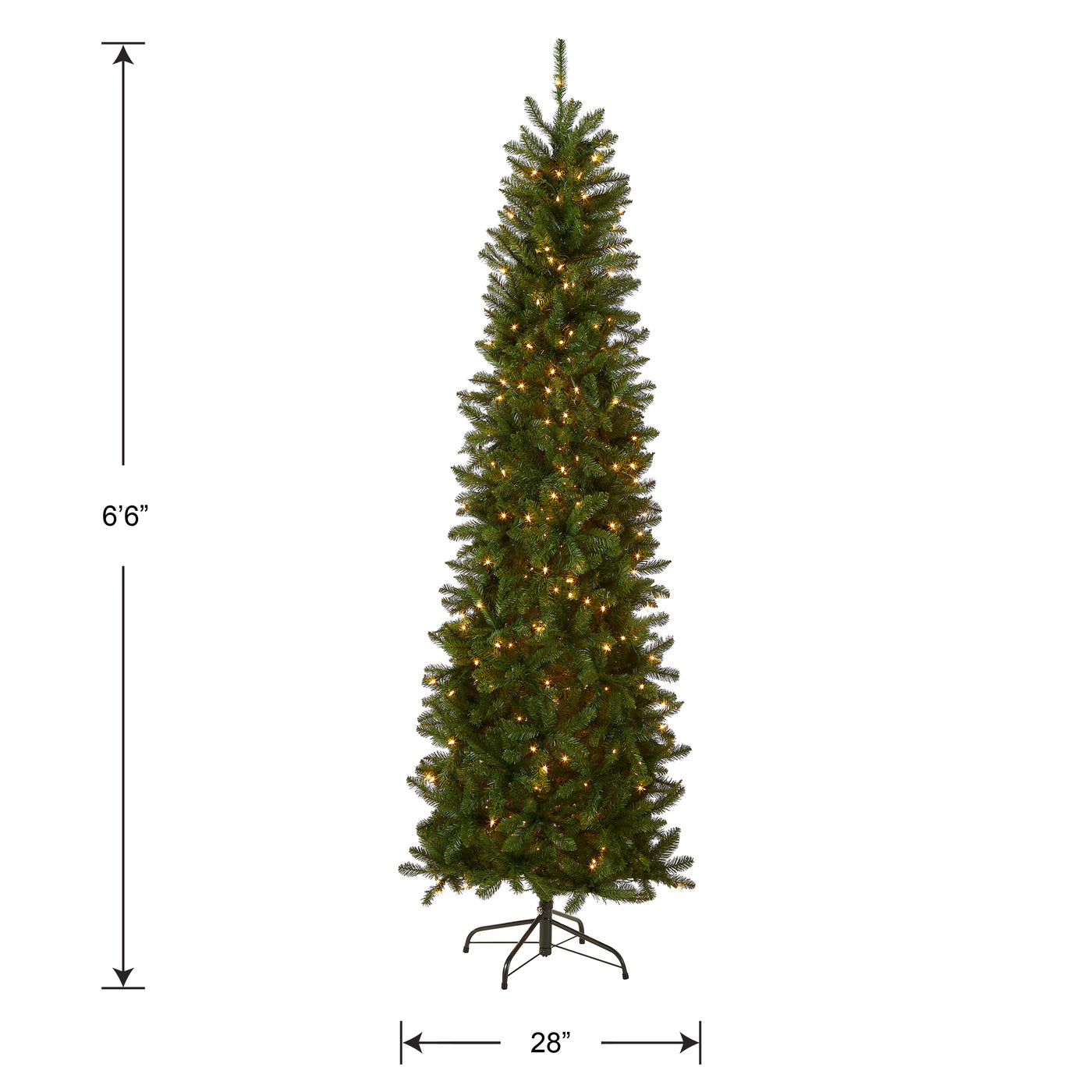 6.5 ft. Pre-Lit Kingswood Fir Pencil Tree with Clear Lights - National Tree Company