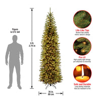 9 ft. Pre-Lit Kingswood Fir Pencil Tree with Clear Lights - National Tree Company