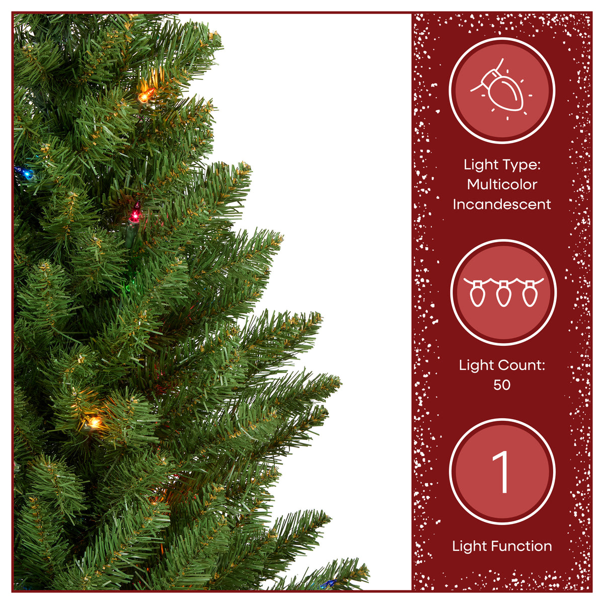 3 ft. Kingswood Fir Pencil Slim Wrapped Tree with Multicolor Lights - National Tree Company