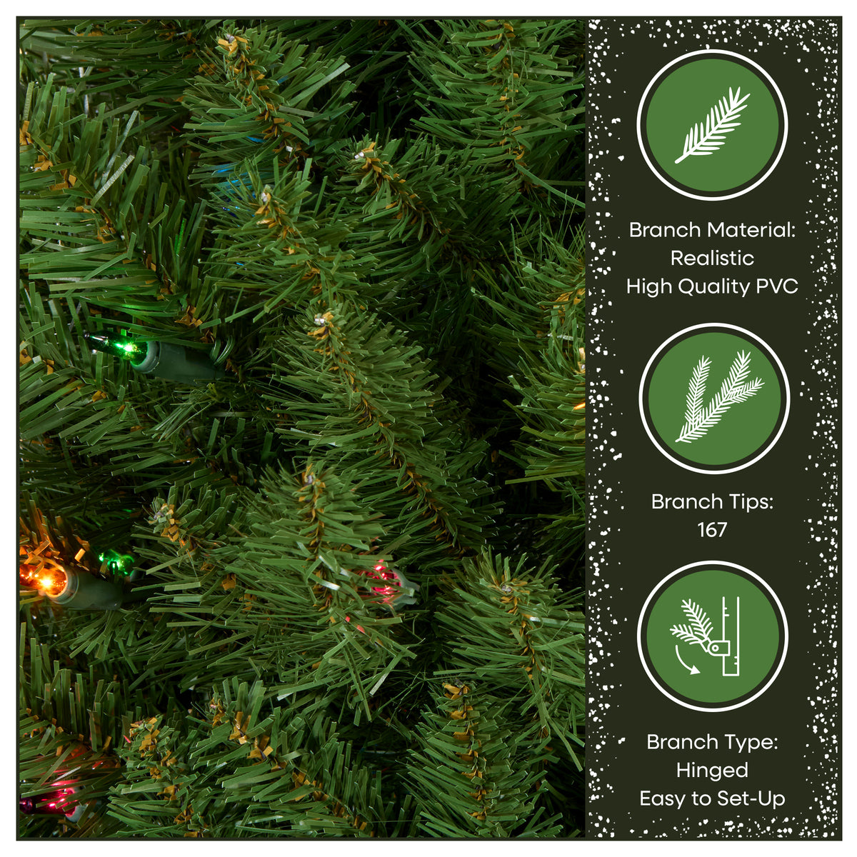 3 ft. Kingswood Fir Pencil Slim Wrapped Tree with Multicolor Lights - National Tree Company