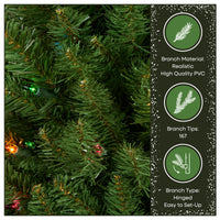 3 ft. Kingswood Fir Pencil Slim Wrapped Tree with Multicolor Lights - National Tree Company