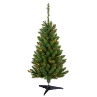 3 ft. Kingswood Fir Pencil Slim Wrapped Tree with Multicolor Lights - National Tree Company