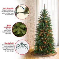 4.5 ft. Pre-Lit Kingswood Fir Pencil Tree with Multicolor Lights - National Tree Company