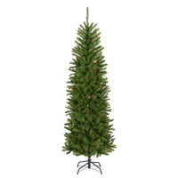 6.5 ft. Pre-Lit Kingswood Fir Pencil Slim Hinged Tree with Multicolor LED Lights - National Tree Company