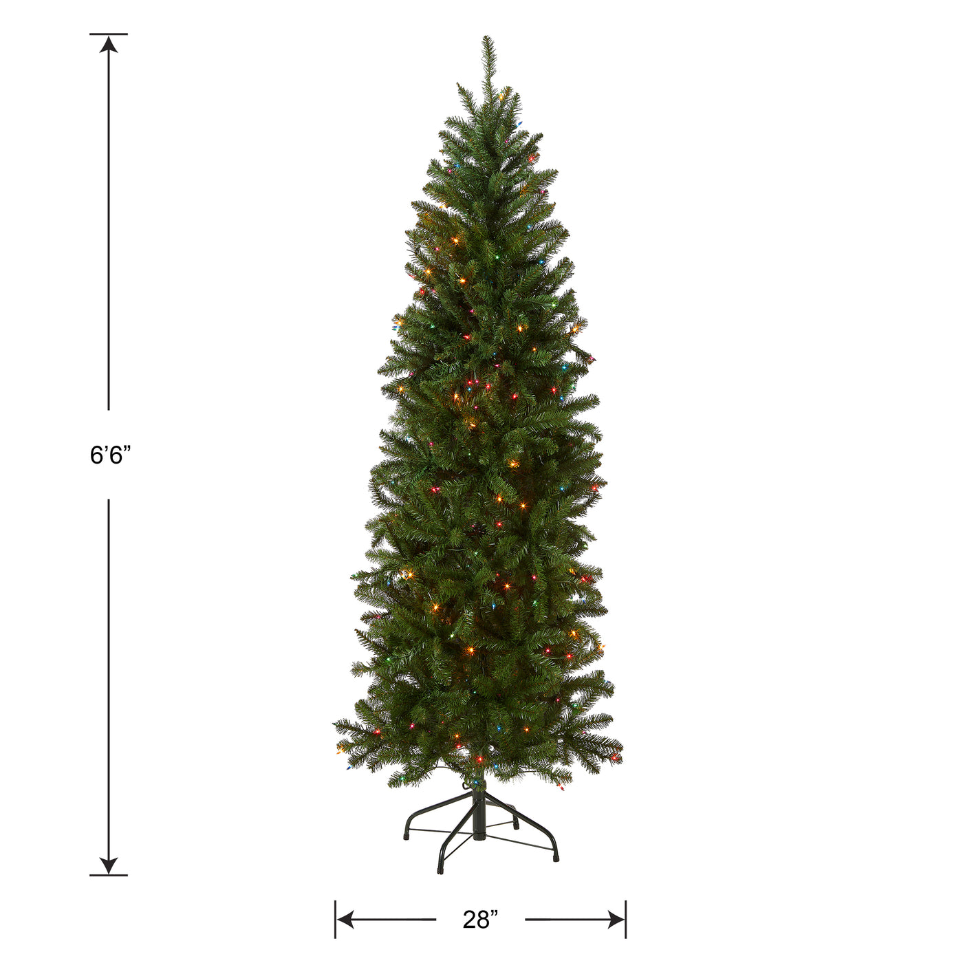 6.5 ft. Pre-Lit Kingswood Fir Pencil Tree with Multicolor Lights - National Tree Company