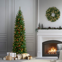 7.5 ft. Pre-Lit Kingswood Fir Pencil Tree with Multicolor Lights - National Tree Company