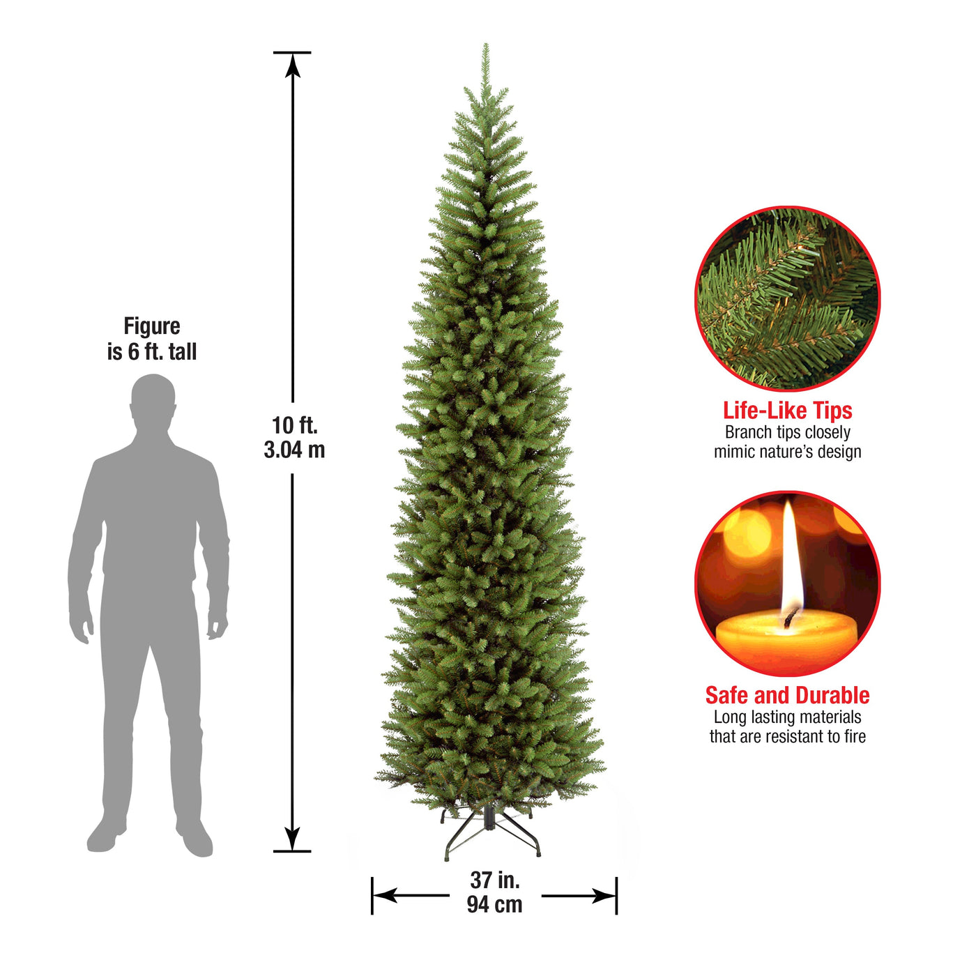 10 ft. Kingswood Fir Pencil Slim Tree - National Tree Company