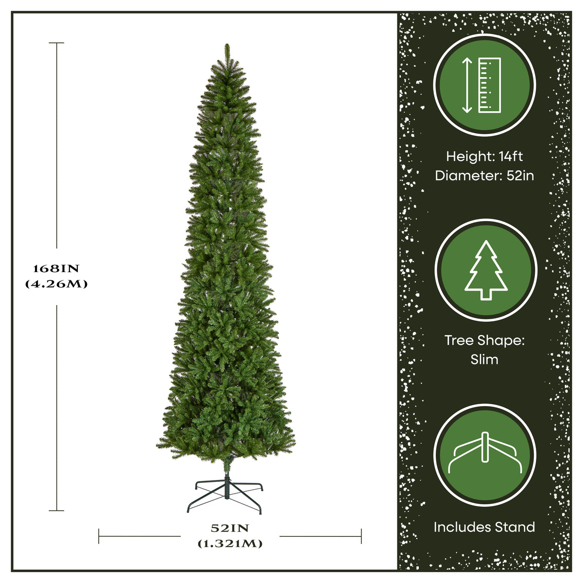14 ft. Kingswood Fir Pencil Slim Hinged Tree - National Tree Company
