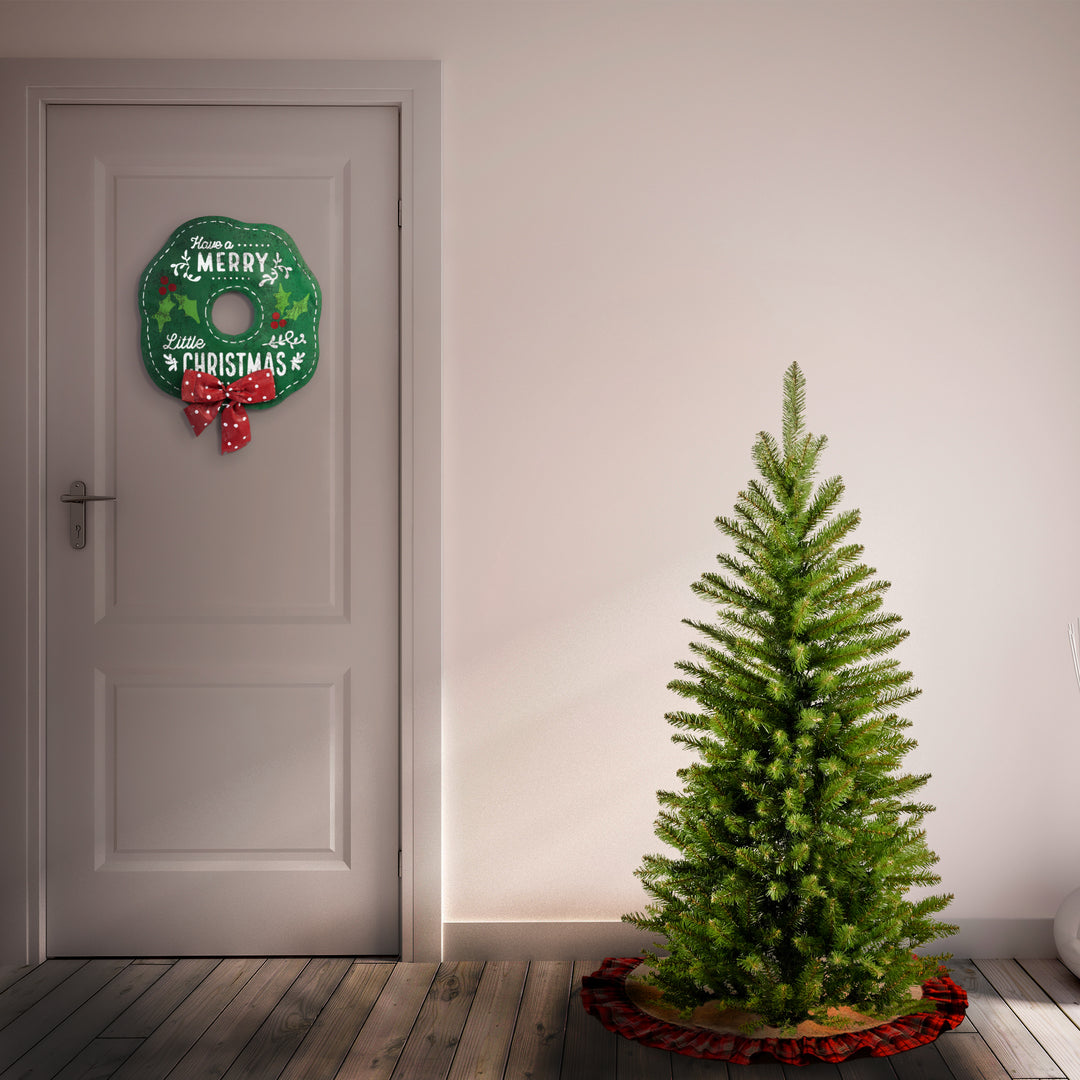Artificial Slim Christmas Tree, Green, Kingswood Fir, Includes Stand, 4 Feet