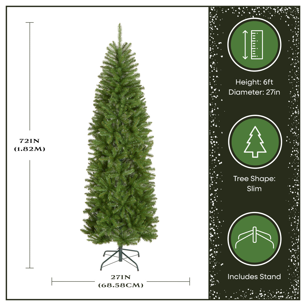 6 ft. Kingswood Fir Pencil Slim Hinged Tree - National Tree Company
