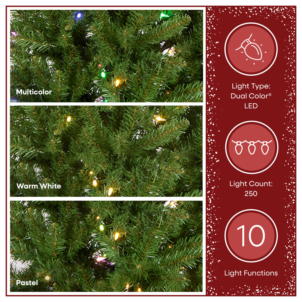 7 ft. Pre-Lit Kingswood Fir Pencil Slim Hinged Tree with Power Connect Dual Color LED Lights - National Tree Company