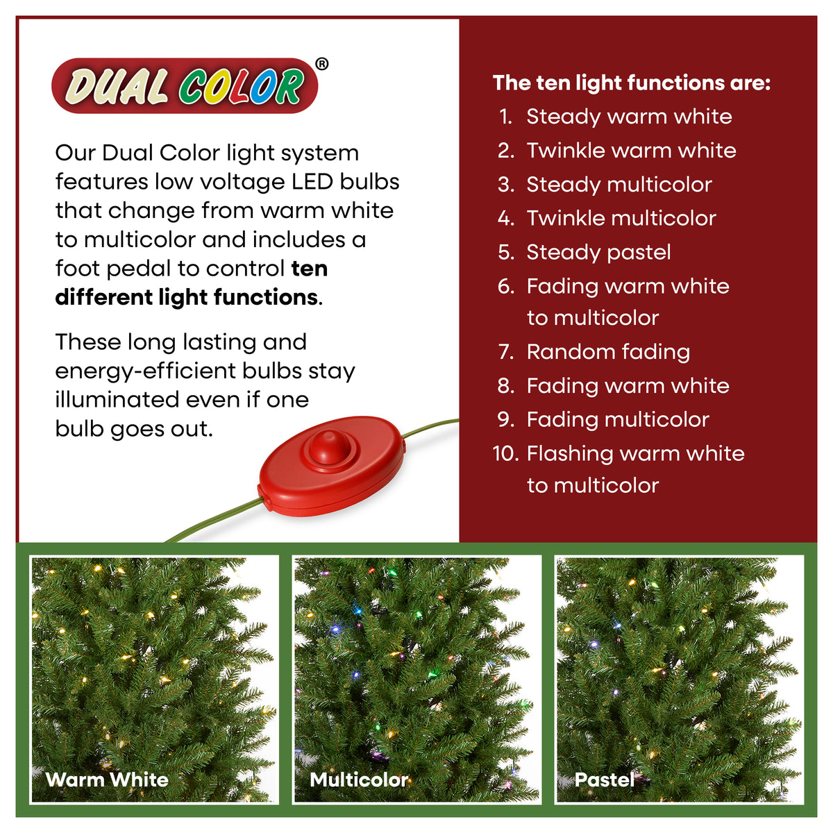 7 ft. Pre-Lit Kingswood Fir Pencil Slim Hinged Tree with Power Connect Dual Color LED Lights - National Tree Company