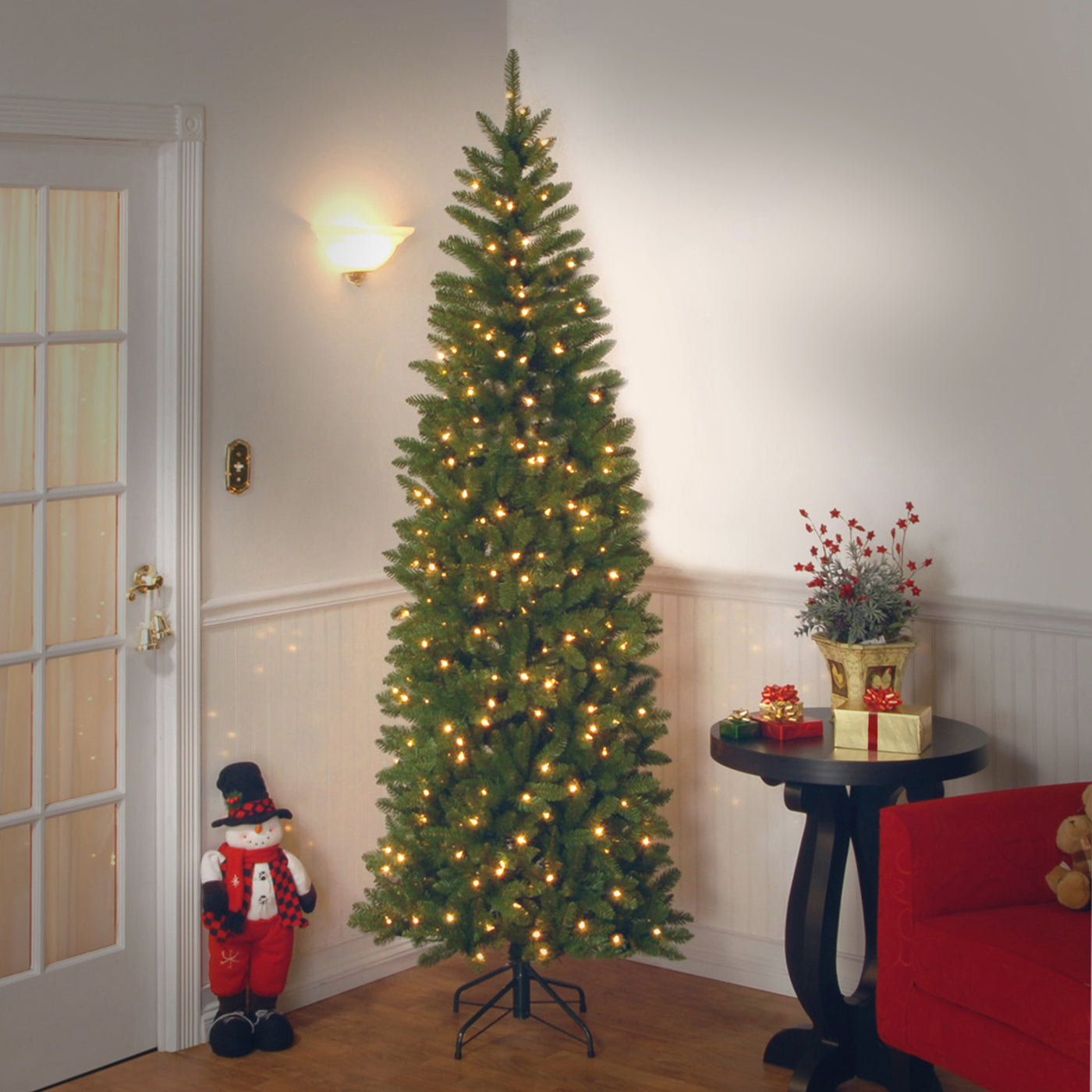 7.5 ft. Pre-Lit Kingswood Fir Slim Tree with PowerConnect Dual Color LED Lights - National Tree Company