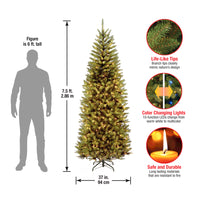 7.5 ft. Pre-Lit Kingswood Fir Slim Tree with PowerConnect Dual Color LED Lights, Plug-In - National Tree Company