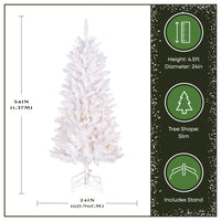 4.5 ft. Pre-Lit Kingswood Fir White Pencil Slim Hinged Tree with Clear Lights - National Tree Company