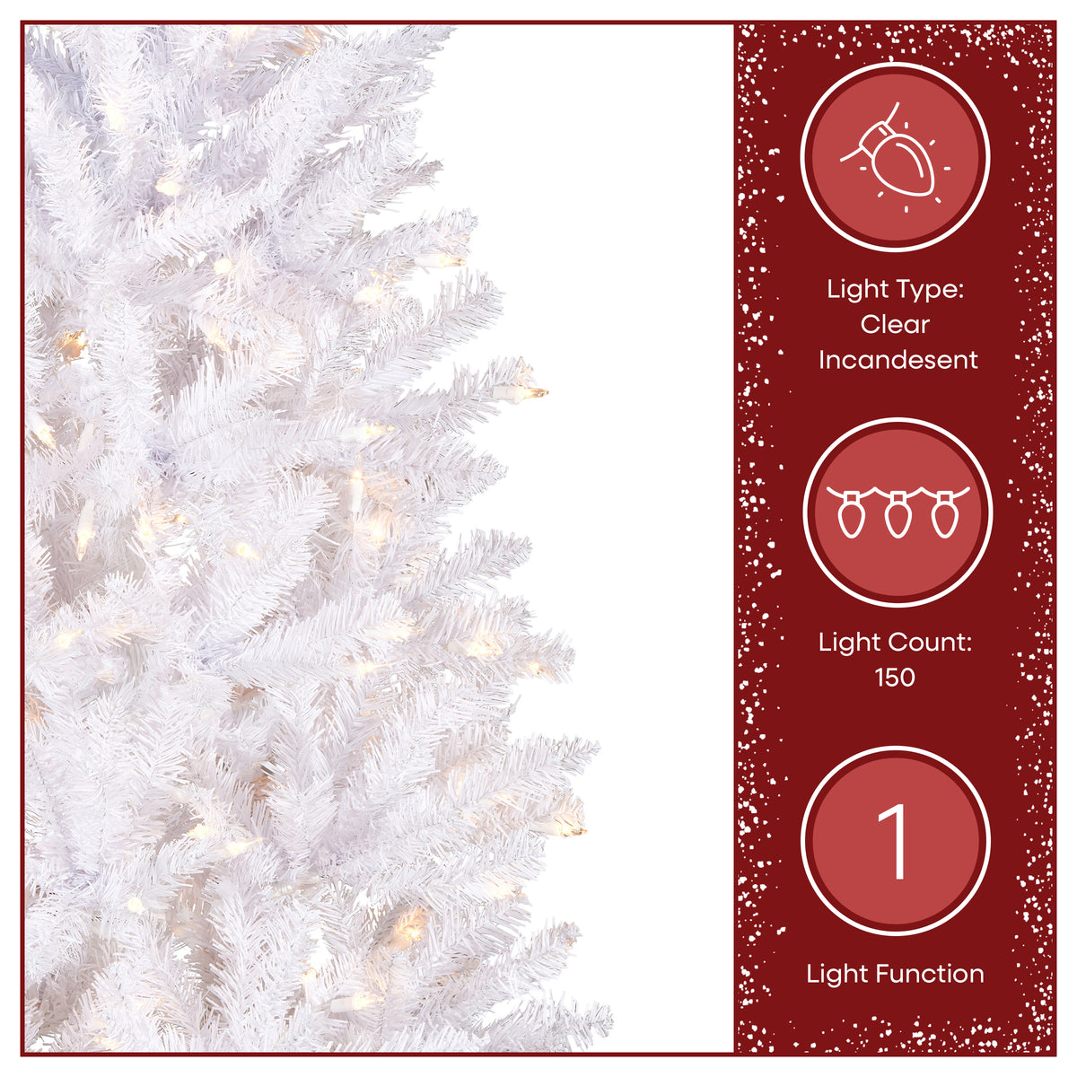 4.5 ft. Pre-Lit Kingswood Fir White Pencil Slim Hinged Tree with Clear Lights - National Tree Company