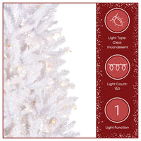 4.5 ft. Pre-Lit Kingswood Fir White Pencil Slim Hinged Tree with Clear Lights - National Tree Company
