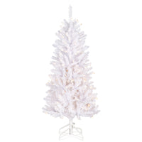 4.5 ft. Pre-Lit Kingswood Fir White Pencil Slim Hinged Tree with Clear Lights - National Tree Company