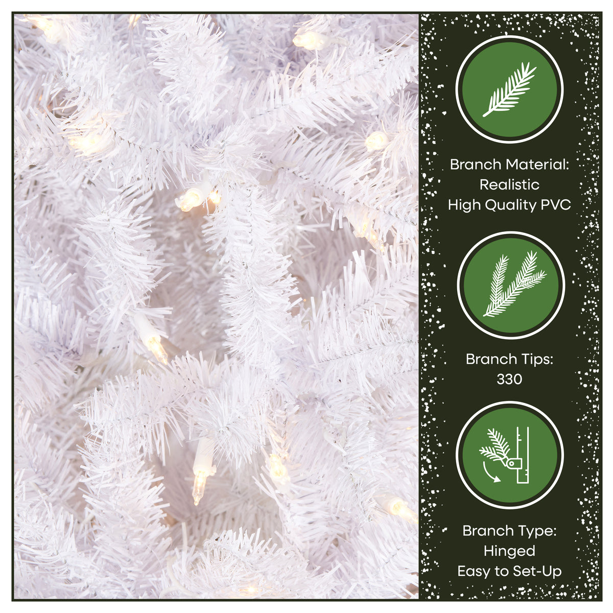 4.5 ft. Pre-Lit Kingswood Fir White Pencil Slim Hinged Tree with Clear Lights - National Tree Company