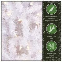 4.5 ft. Pre-Lit Kingswood Fir White Pencil Slim Hinged Tree with Clear Lights - National Tree Company
