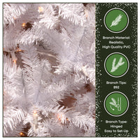 7 ft. Pre-Lit Kingswood Fir White Pencil Slim Tree with Clear Lights - National Tree Company