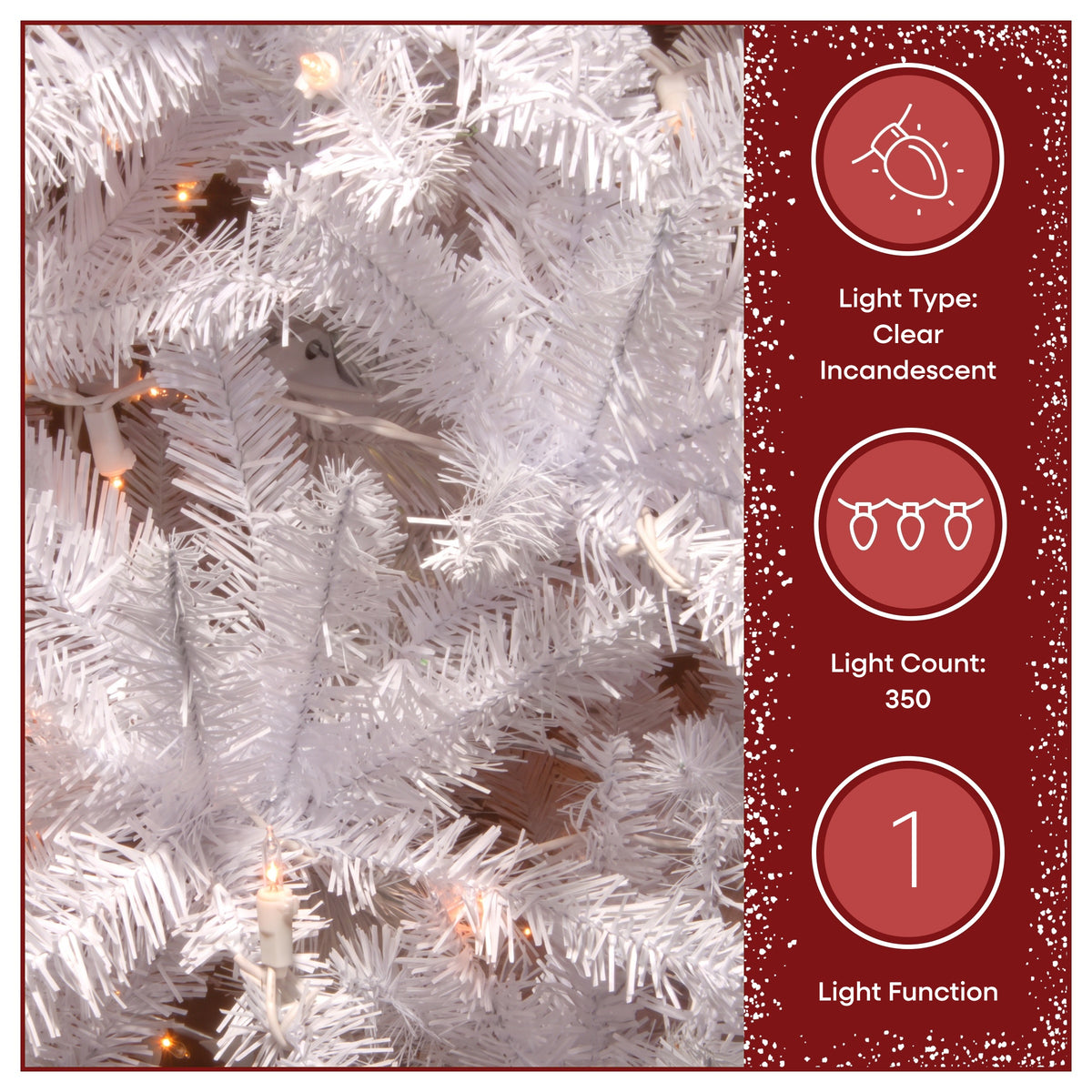 7.5 ft. Pre-Lit Kingswood Fir White Pencil Tree with Clear Lights - National Tree Company