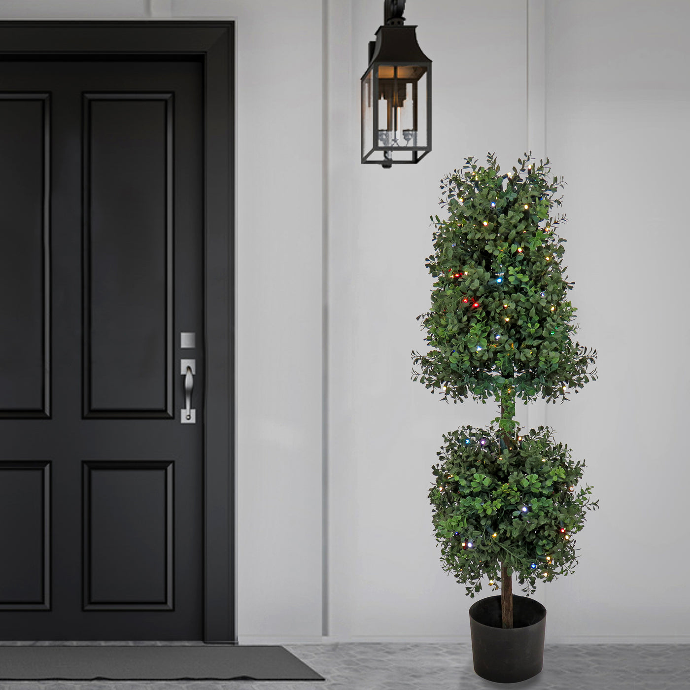 4 ft. Boxwood Cone and Ball Topiary with Multi-Function LED Lights - National Tree Company