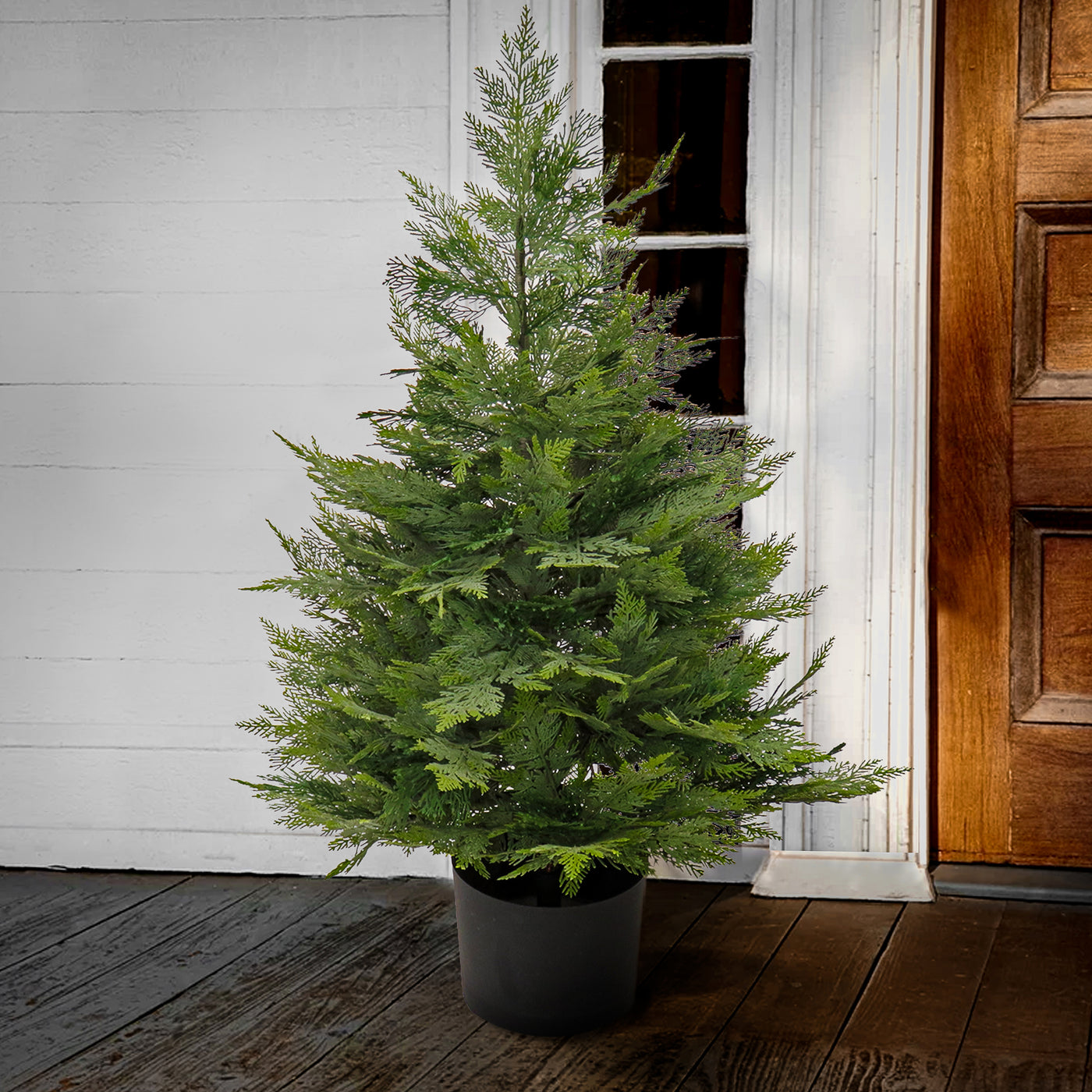 rubber tip christmas tree National Tree Company 3 ft. Cypress Tree in Nursery Pot