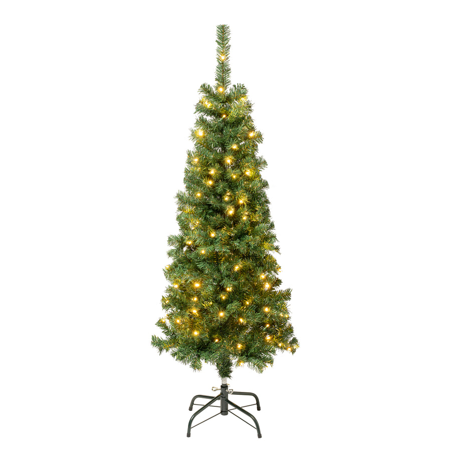 4.5 ft. Pre-lit Linden Spruce Wrapped Tree with Warm White LED Lights - National Tree Company