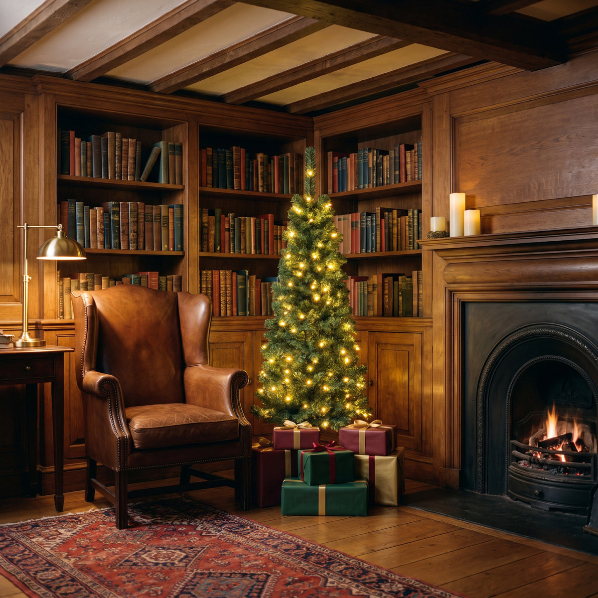 4.5 ft. Pre-lit Linden Spruce Wrapped Tree with Warm White LED Lights - National Tree Company