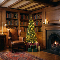 4.5 ft. Pre-lit Linden Spruce Wrapped Tree with Warm White LED Lights - National Tree Company