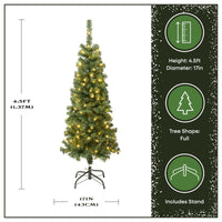 4.5 ft. Pre-lit Linden Spruce Wrapped Tree with Warm White LED Lights - National Tree Company