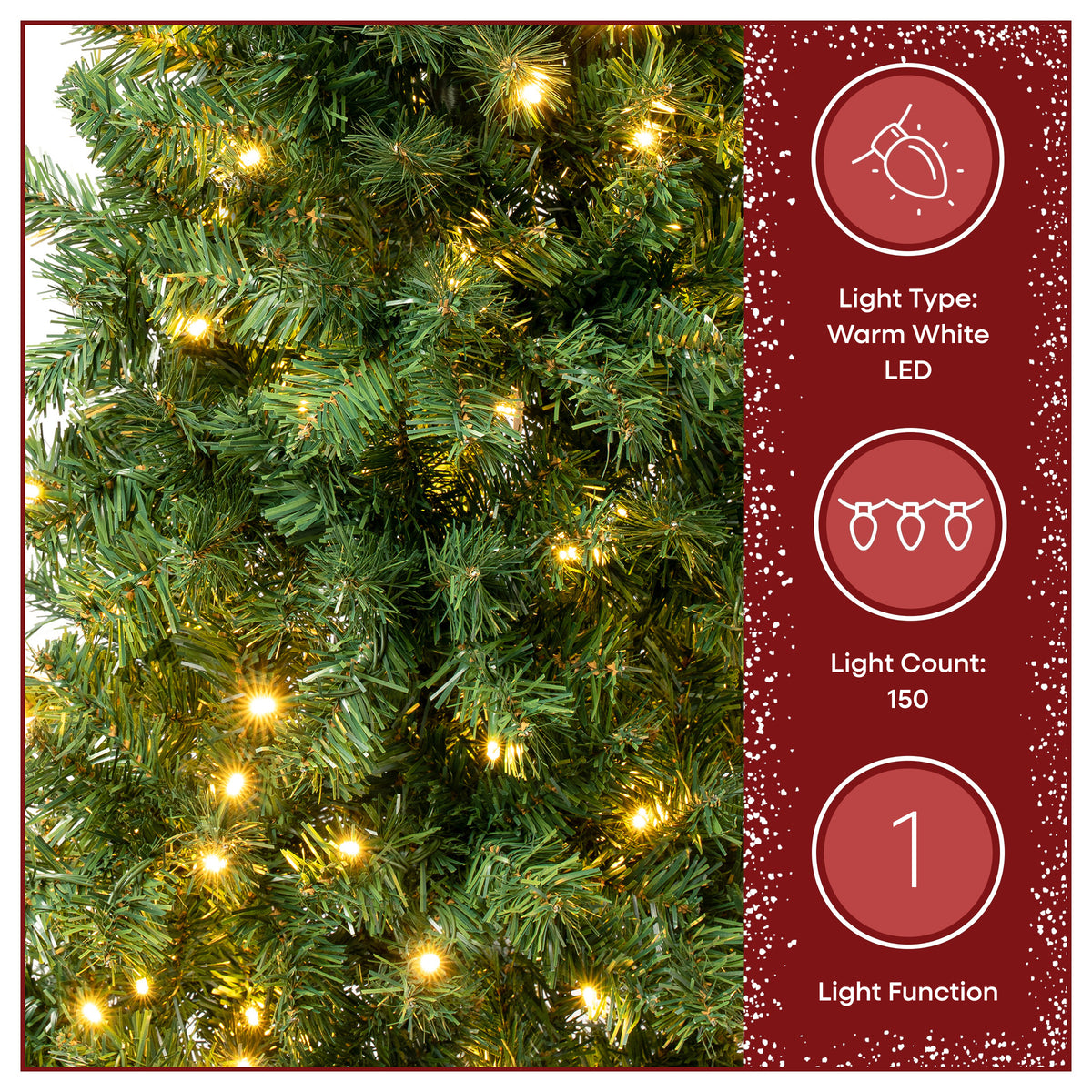 4.5 ft. Pre-lit Linden Spruce Wrapped Tree with Warm White LED Lights - National Tree Company