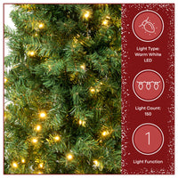 4.5 ft. Pre-lit Linden Spruce Wrapped Tree with Warm White LED Lights - National Tree Company