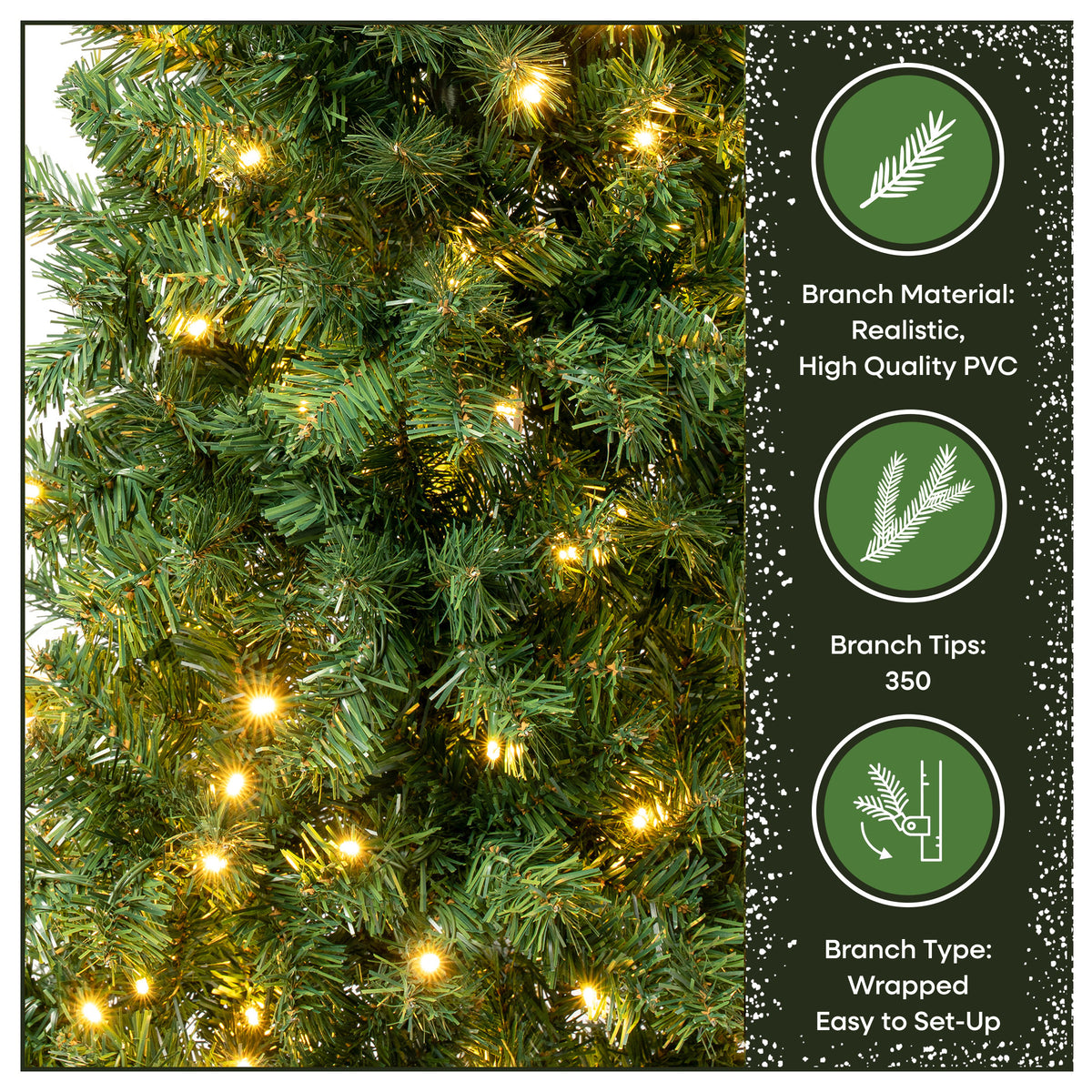 4.5 ft. Pre-lit Linden Spruce Wrapped Tree with Warm White LED Lights - National Tree Company