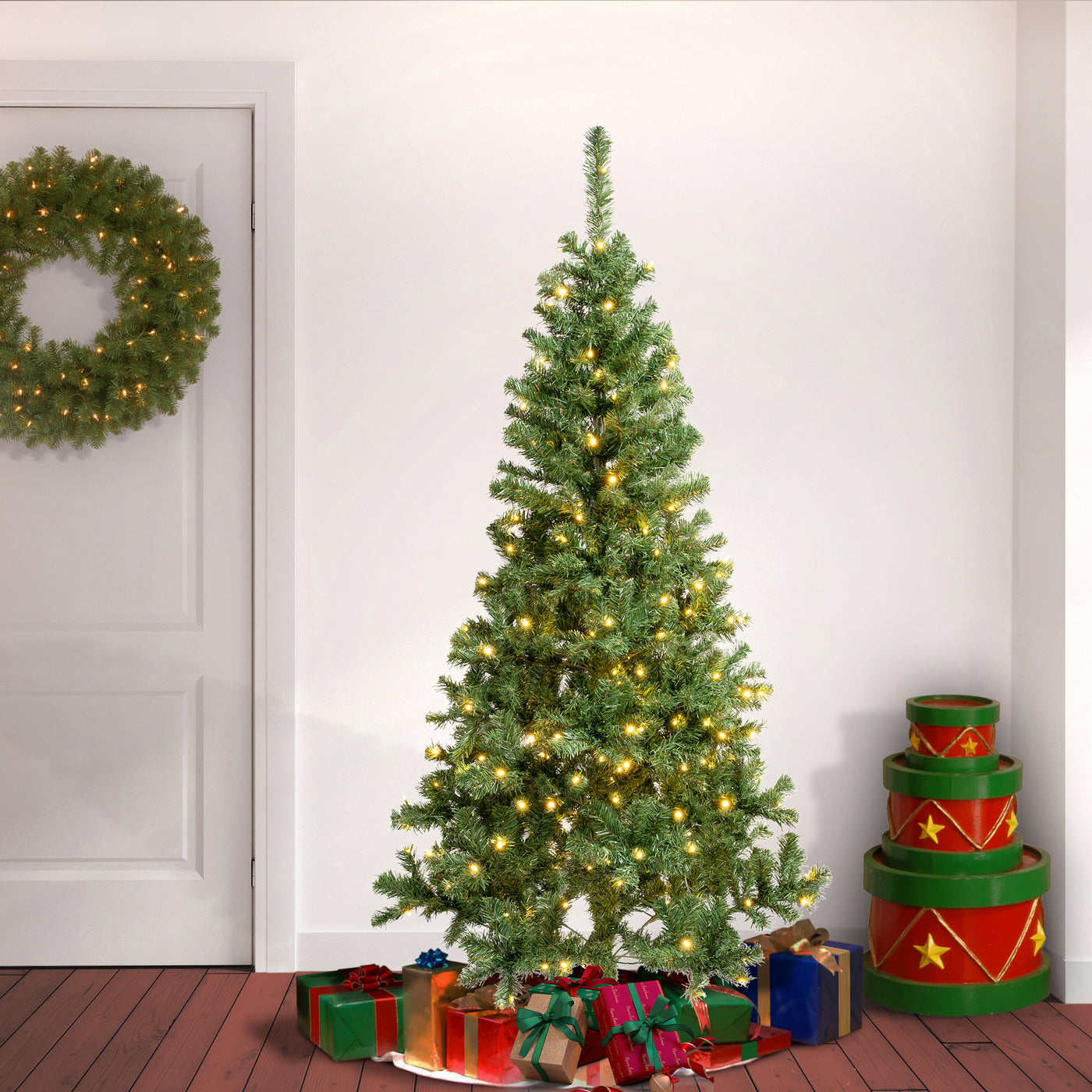 6 ft. Pre-Lit Linden Spruce Tree with Warm White LED Lights - National Tree Company