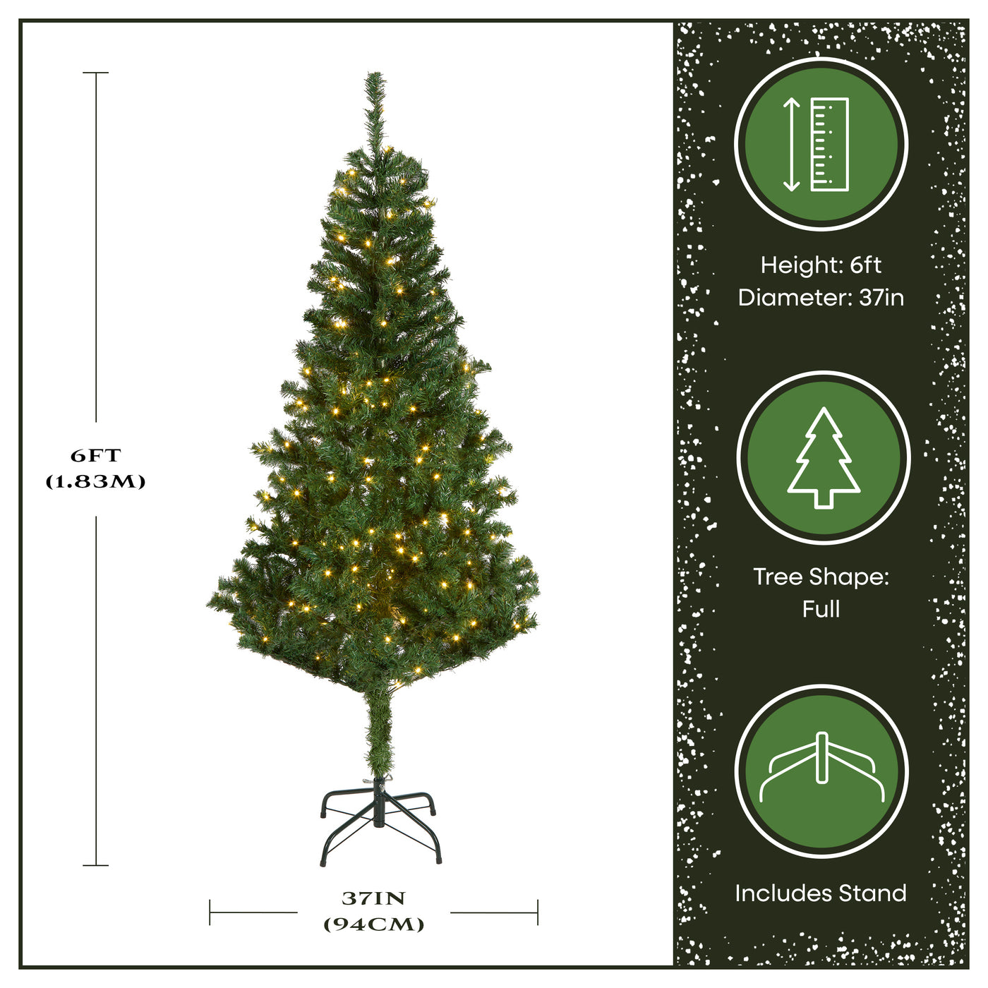 6 ft. Pre-Lit Linden Spruce Tree with Warm White LED Lights - National Tree Company