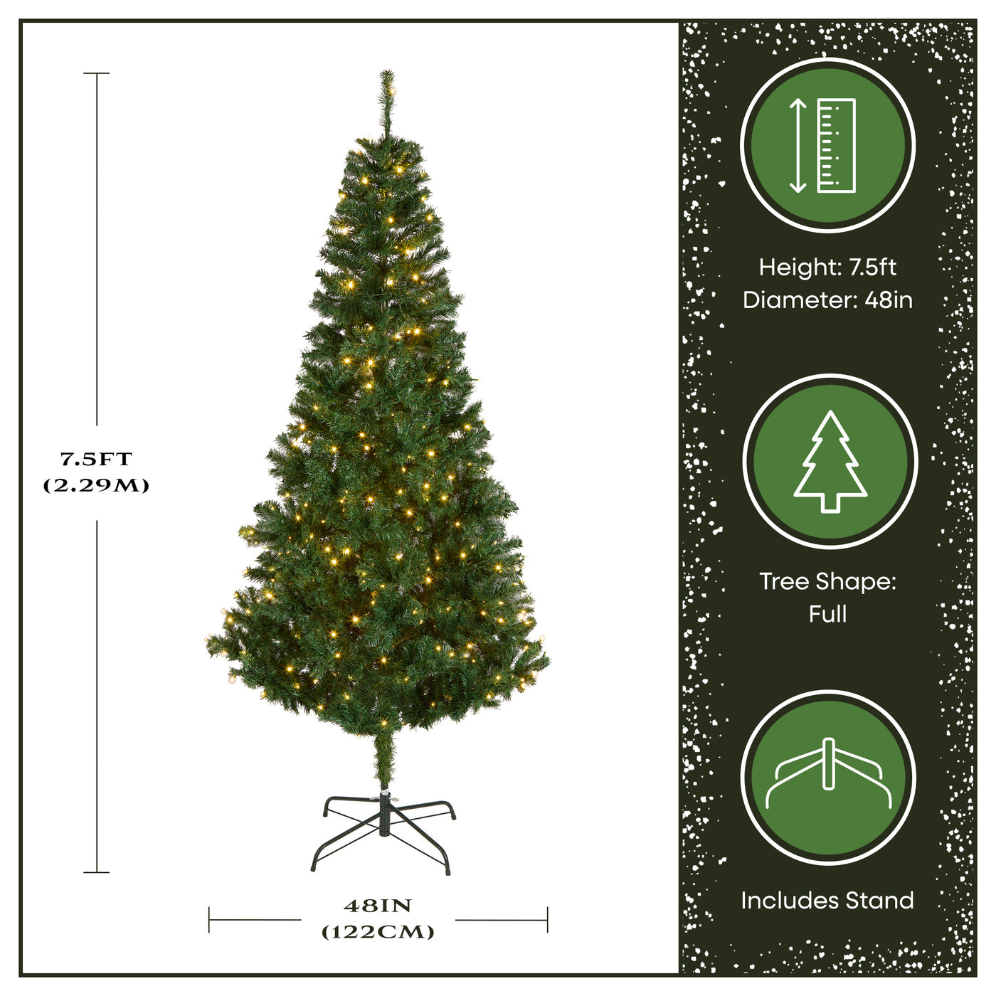 7.5 ft. Pre-Lit Linden Spruce Tree with Warm White LED Lights - National Tree Company