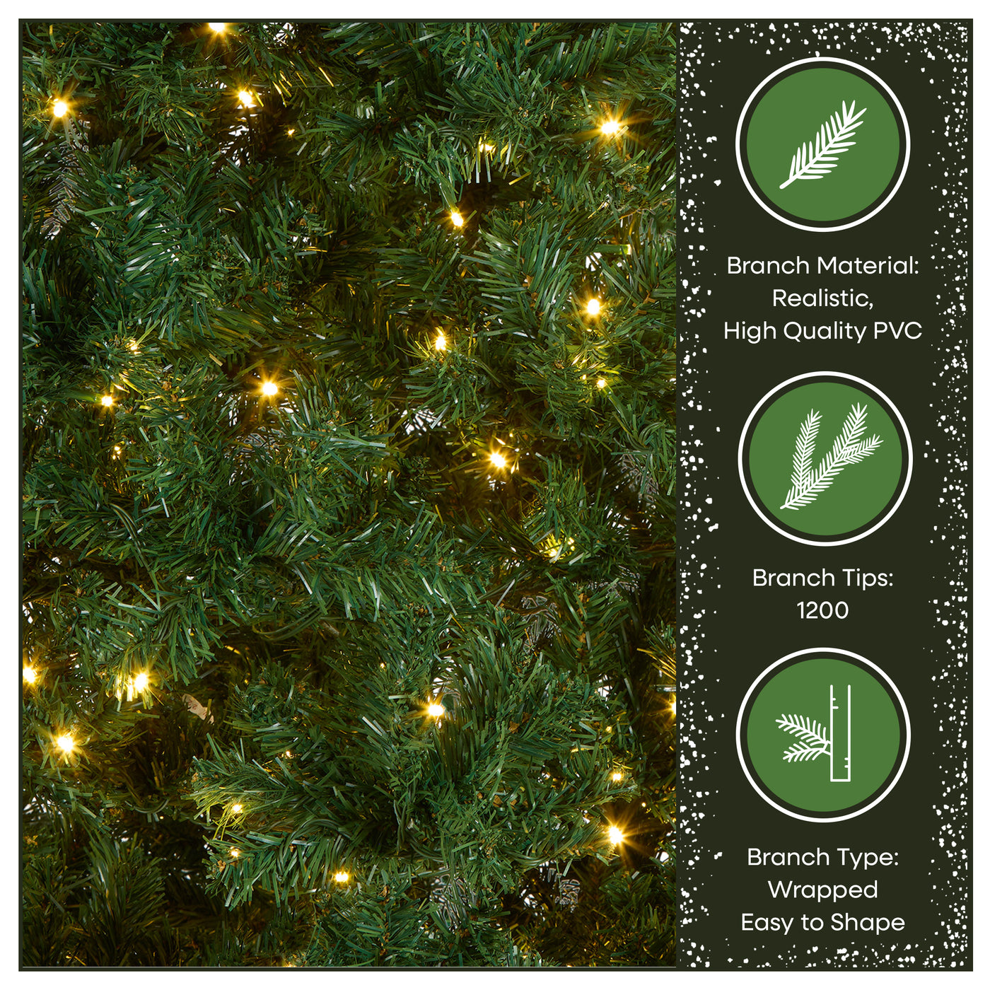 7.5 ft. Pre-Lit Linden Spruce Tree with Warm White LED Lights - National Tree Company