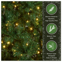 7.5 ft. Pre-Lit Linden Spruce Tree with Warm White LED Lights - National Tree Company