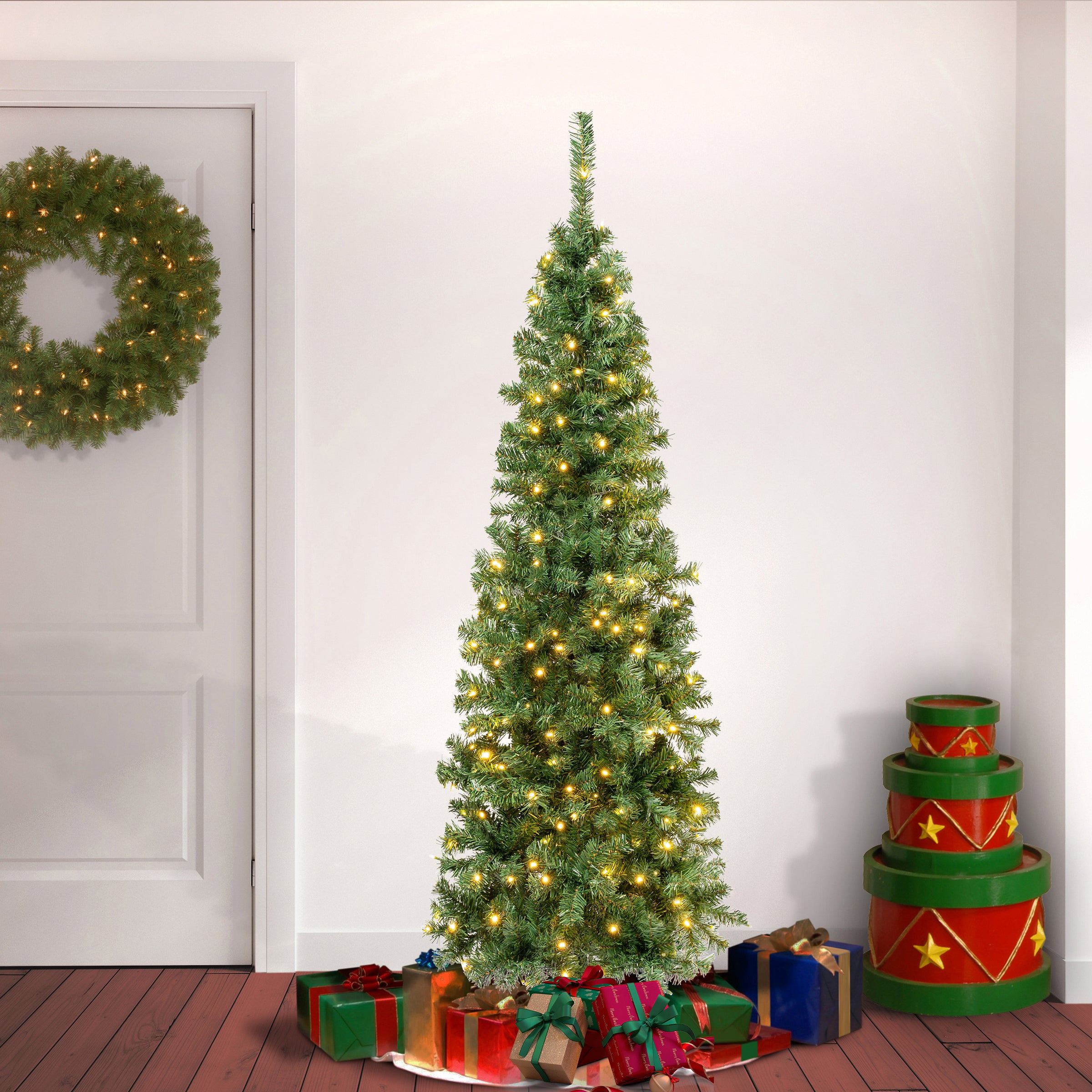 National Tree Company 6.5' Slim Pre-lit high quality artificial Christmas